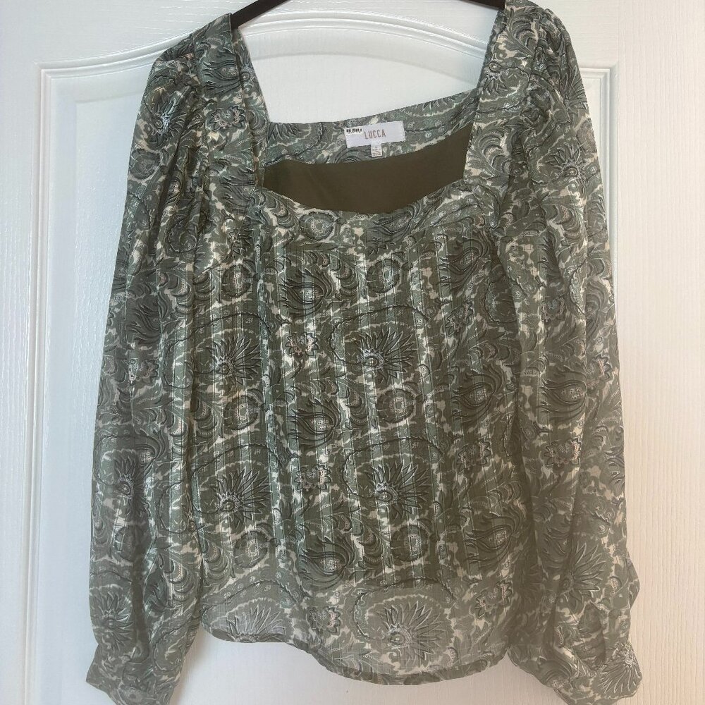 Lucca Couture Women's Buttercup Square Neck Blouse
